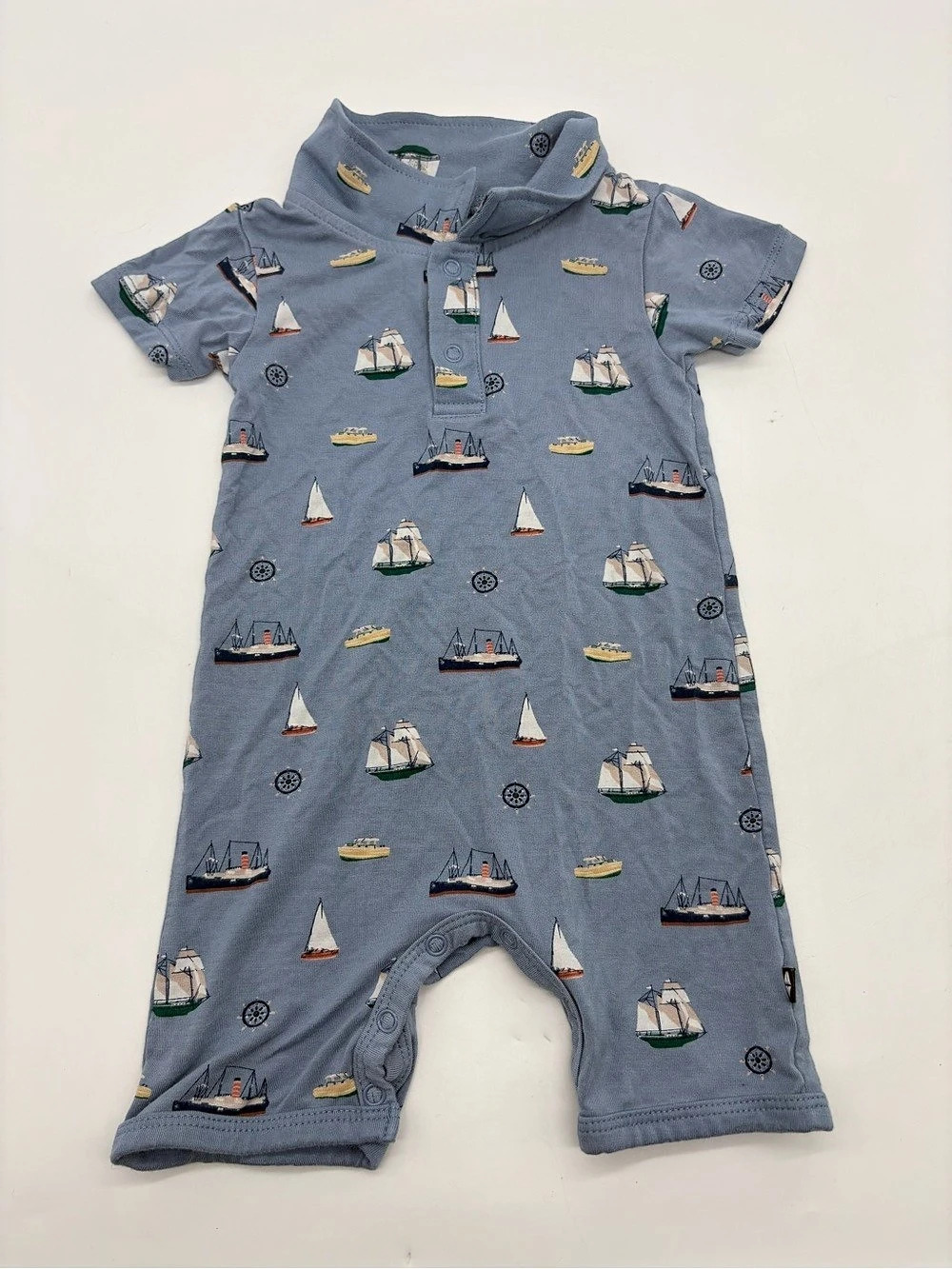 Kyte Baby Blue Animal Print Romper 6-12M